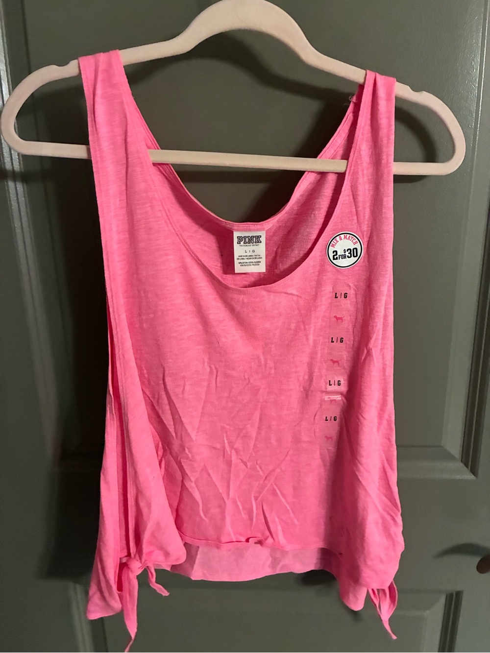 PINK Victoria's Secret Hot Pink Scoop Neck Tank
